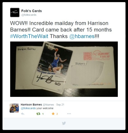Harrison Barnes mail tweet